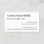 [ Thumbnail: Classic Business Thought Leader Business Card ]