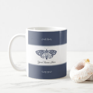 Classic Butterfly Insect Add Your Name Dark Gray Coffee Mug