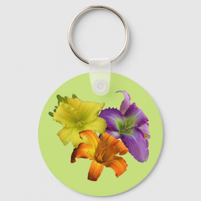 Classic Button Daylily Key Chain (Front)