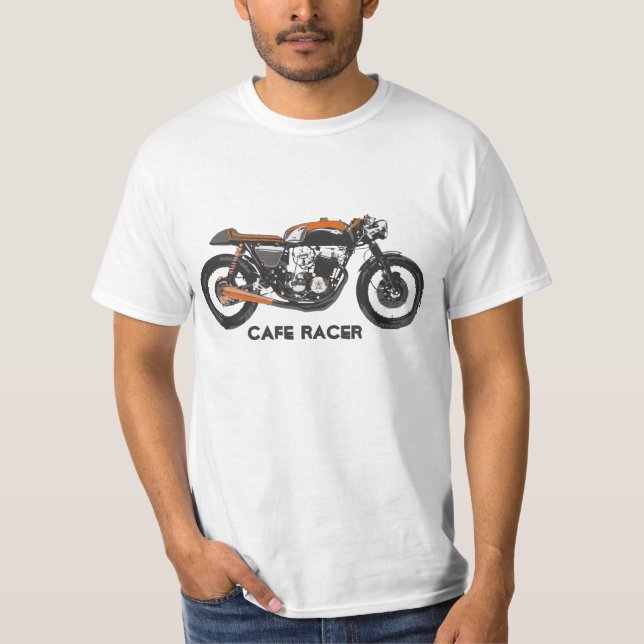 Classic Cafe Racer Motorcycle T-Shirt (Front)