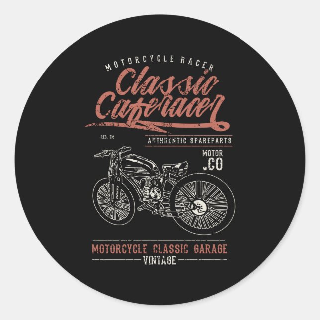 Classic Caferacer Classic Round Sticker (Front)