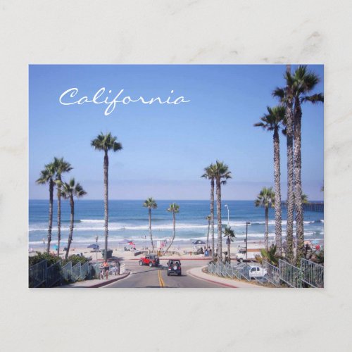 Classic California beach front Postcard
