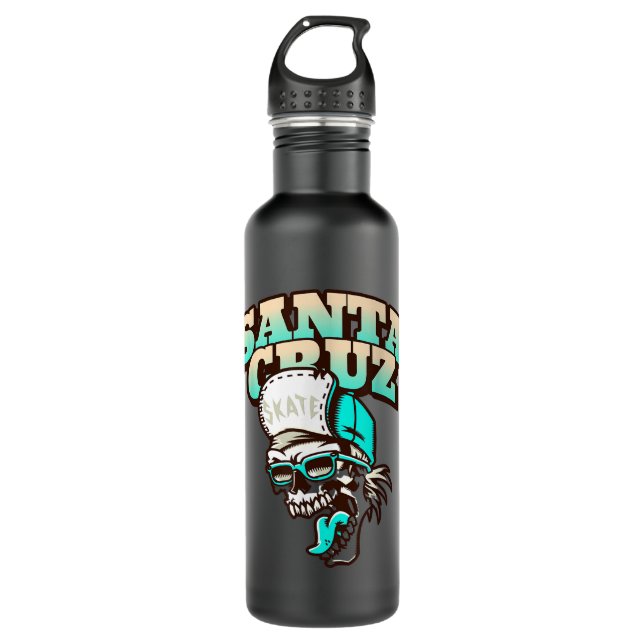 Classic California Skater Santa Cruz Stainless Steel Water Bottle (Front)