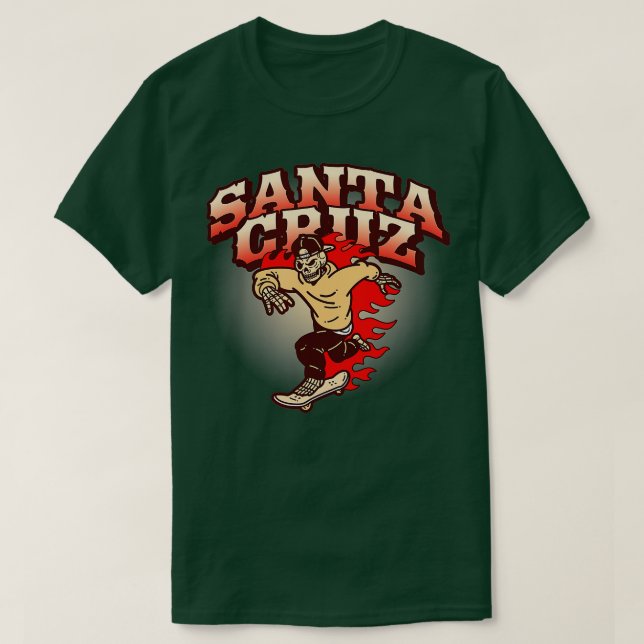 Classic California Skater Santa Cruz  T-Shirt (Design Front)