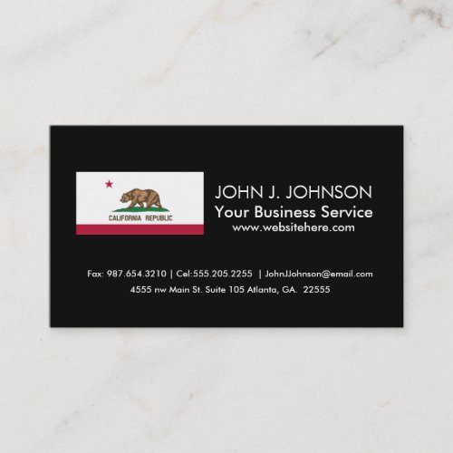 Classic California State Flag Business Card