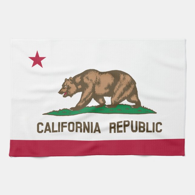 Classic California State Flag Kitchen Towel (Horizontal)