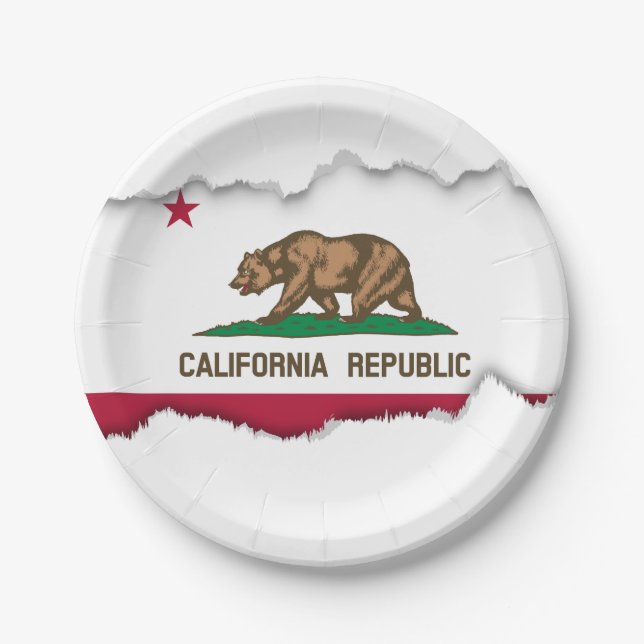 Classic California State Flag Paper Plates (Front)