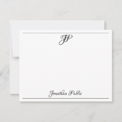 Classic Calligraphed Text Monogram Template Black