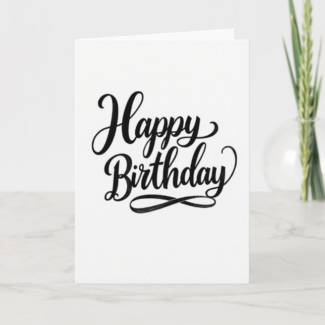 Classic Calligraphy Birthday Card (Front)