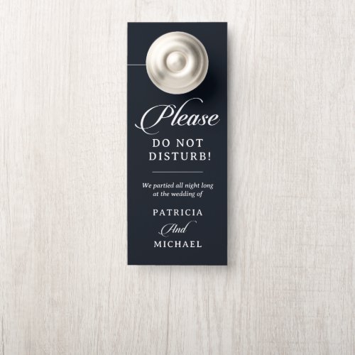 Classic Calligraphy Black Do Not Disturb Wedding Door Hanger