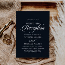 Classic Calligraphy Black White Wedding Reception