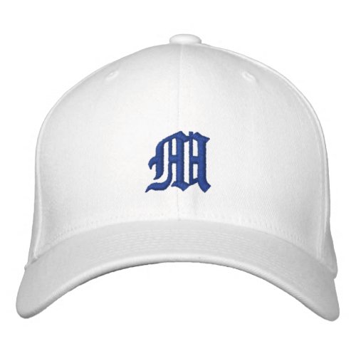 Classic Calligraphy Blue Monogram Embroidered Baseball Hat