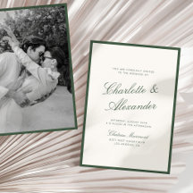 Classic Calligraphy Dark Sage Old Money Wedding