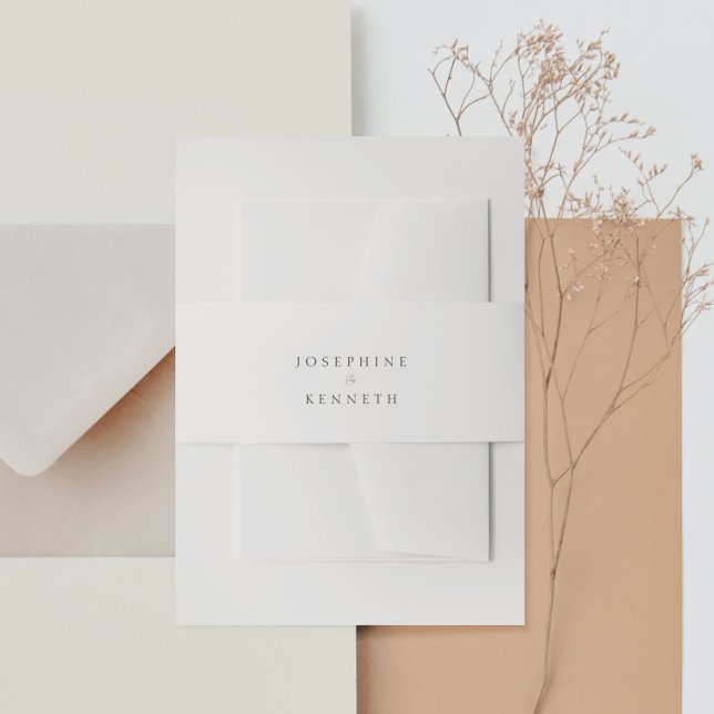 Classic Calligraphy Elegant Wedding Invitation Belly Band (Creator Uploaded)