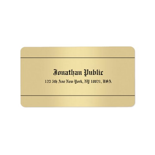 Classic Calligraphy Gold Look Template Address Label