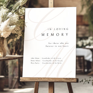 Classic Calligraphy Monogram In Loving Memory Sign