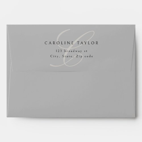 Classic Calligraphy Monogram Return Address Envelope