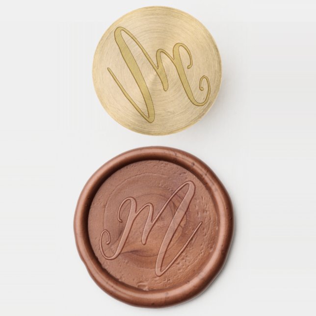 Classic Calligraphy Monogram Wedding Wax Seal Stamp (Stamped)