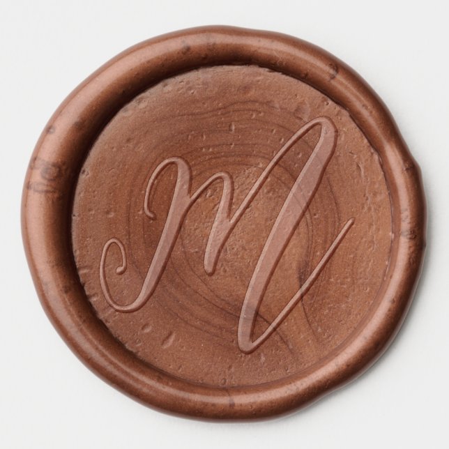 Classic Calligraphy Monogram Wedding Wax Seal Sticker (Front)