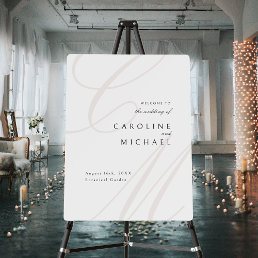 Classic Calligraphy Monogram Wedding Welcome Sign