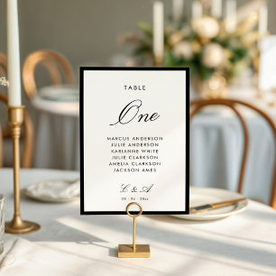 Classic Calligraphy Old Money Table Number