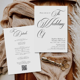 Classic Calligraphy Old Money Wedding  Invitation