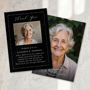 Classic Calligraphy Photo Sympathy Funeral Thank You Card