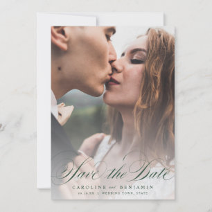 Classic calligraphy photo wedding save the date