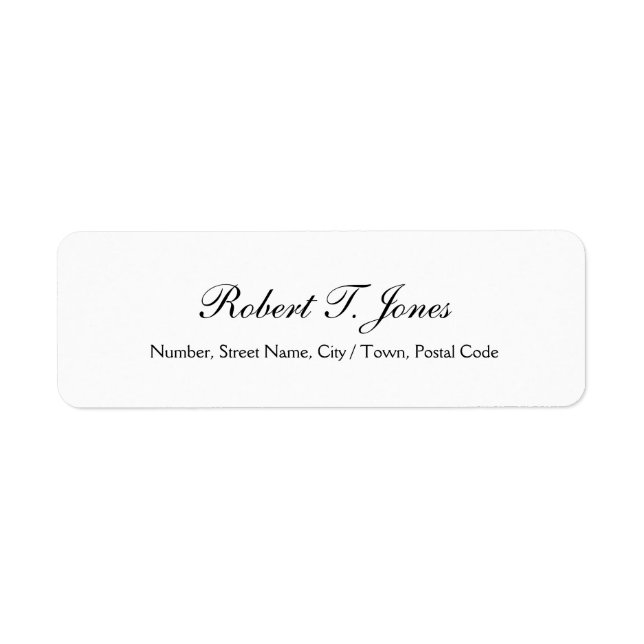 Classic Calligraphy Script Elegant White Label  (Front)