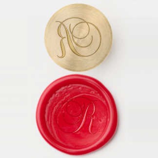 Classic Calligraphy Script Letter R Monogram Wax Seal Stamp