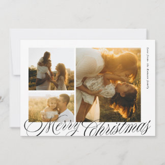 Classic Calligraphy Script Merry Christmas Photo Holiday Card