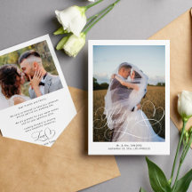 Classic calligraphy script wedding photo