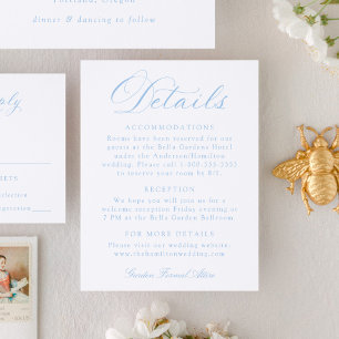 Classic Calligraphy Wedding Details Letterpress Enclosure Card