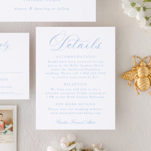 Classic Calligraphy Wedding Details Letterpress Enclosure Card