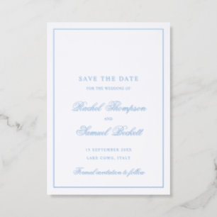 Classic Calligraphy Wedding Save the Date Letterpress Photo Cards