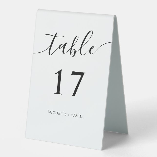 Classic Calligraphy Wedding Table Number Table Tent (Front)