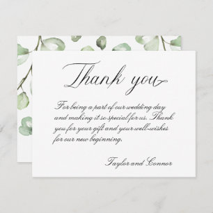 Classic Calligraphy Wedding Thank You Card