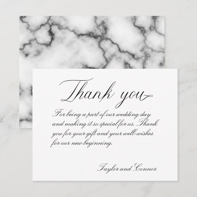 Classic Calligraphy Wedding Thank You Card (Front/Back)