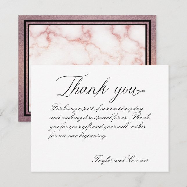 Classic Calligraphy Wedding Thank You Card (Front/Back)
