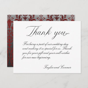 Classic Calligraphy Wedding Thank You Card