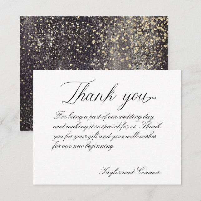 Classic Calligraphy Wedding Thank You Card (Front/Back)