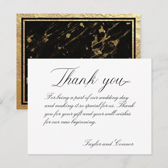 Classic Calligraphy Wedding Thank You Card (Front/Back)