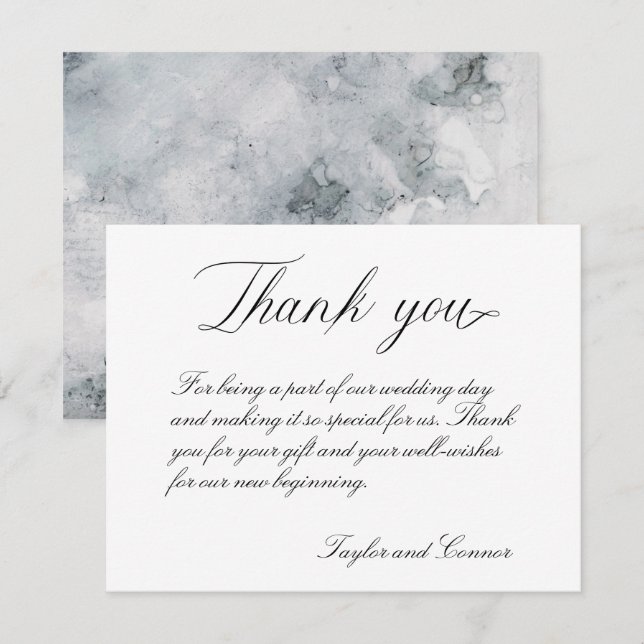 Classic Calligraphy Wedding Thank You Card (Front/Back)