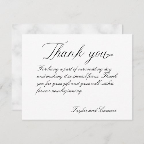 Classic Calligraphy Wedding Thank You Card