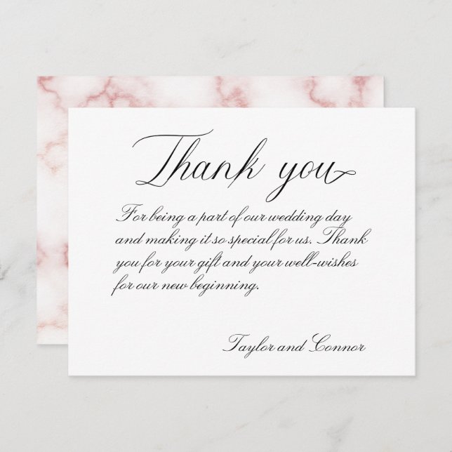 Classic Calligraphy Wedding Thank You Card (Front/Back)