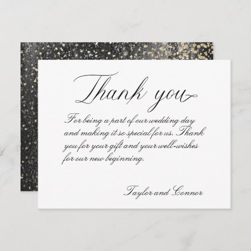 Classic Calligraphy Wedding Thank You Card