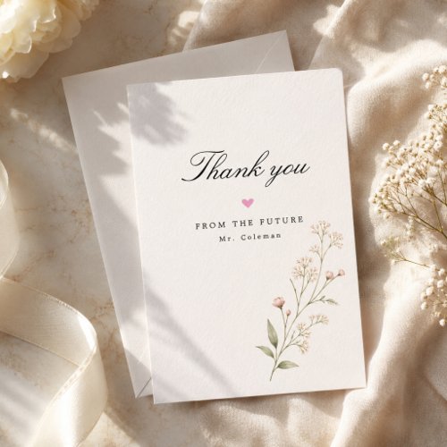 Classic Calligraphy Wedding Thank You Card. Card