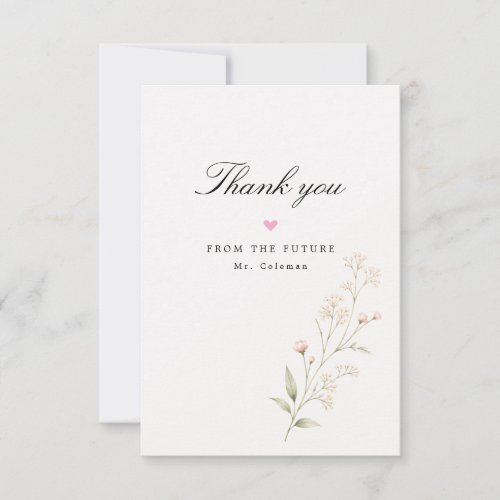 Classic Calligraphy Wedding Thank You Card. Card