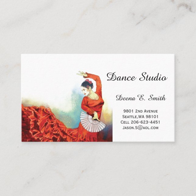 Classic Calling Card-Dance Sample Card (Front)