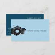 Classic Camera Artistic Blue White Photographer Business Card at Zazzle